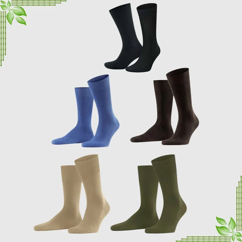 Kral Socks Bamboo Men's Socket Plain Long Socks Classic Summer Seamless Premium Set of 5