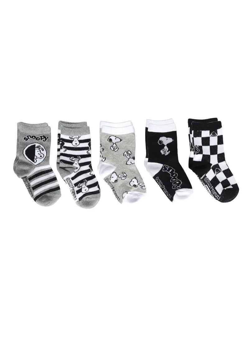 Trucare The peanuts Snoopy  Socks, Ankle Crew Socks for Kids (5 to 8 Years), Pack of 5 socks