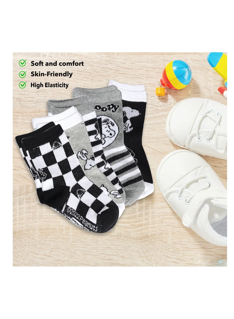 Trucare The peanuts Snoopy  Socks, Ankle Crew Socks for Kids (5 to 8 Years), Pack of 5 socks