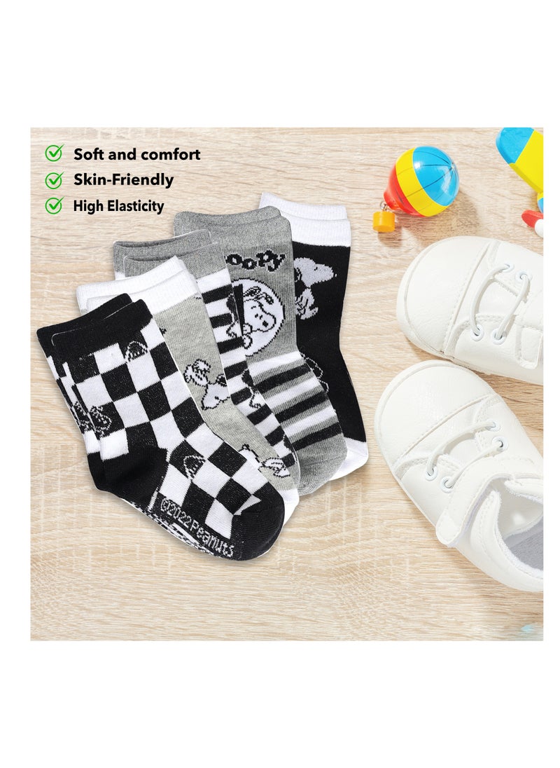Peanuts The peanuts Snoopy  Socks, Ankle Crew Socks for Kids (5 to 8 Years), Pack of 5 socks  - Image 2