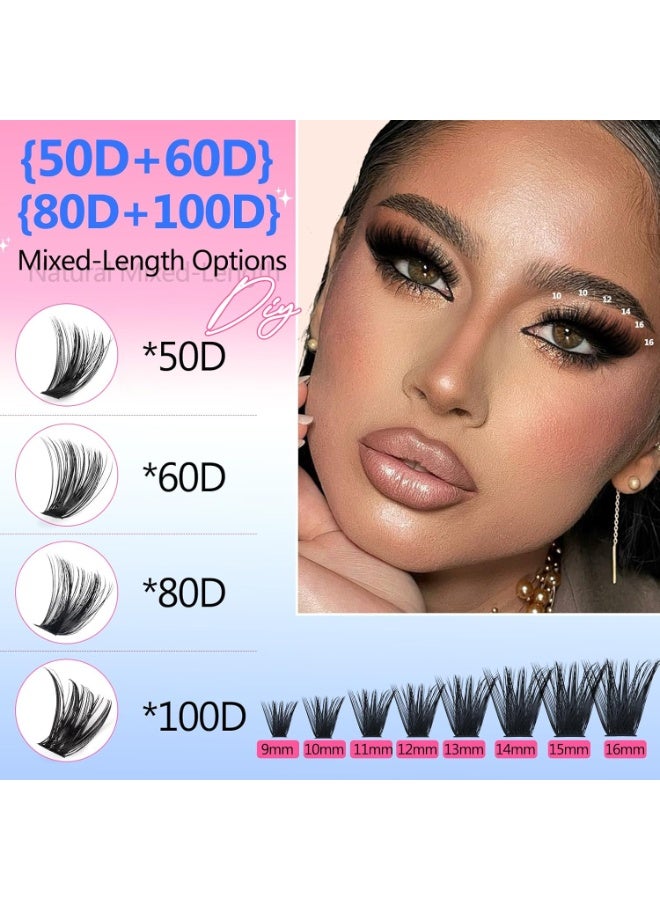 CMAYOME Lash Clusters Kit,  10D 20D 30D 40D Lash Extension Kit with Lash Bond and Seal, 560Pcs Individual Lash Clusters with Lash Tweezers, Lash Remover and Eyelash Brush - Image 5