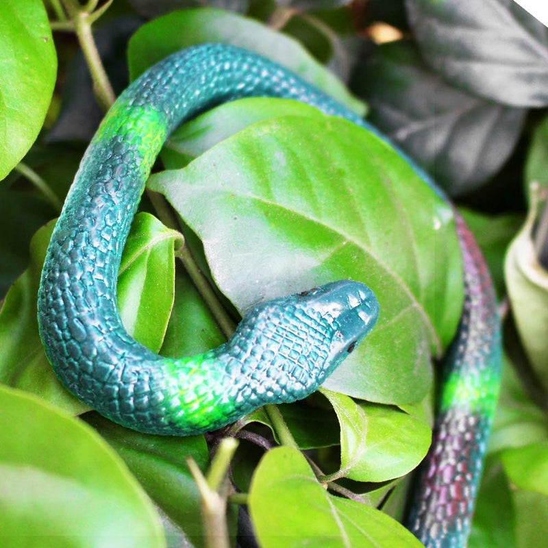 ONESING 22 Pcs Fake Snake Rubber Snakes Realistic Snake 18-48 Inch Halloween Black Snake for Garden Props to Scare Birds, Squirrels, Mice, Pranks Stuff, Easter Gift - Image 5