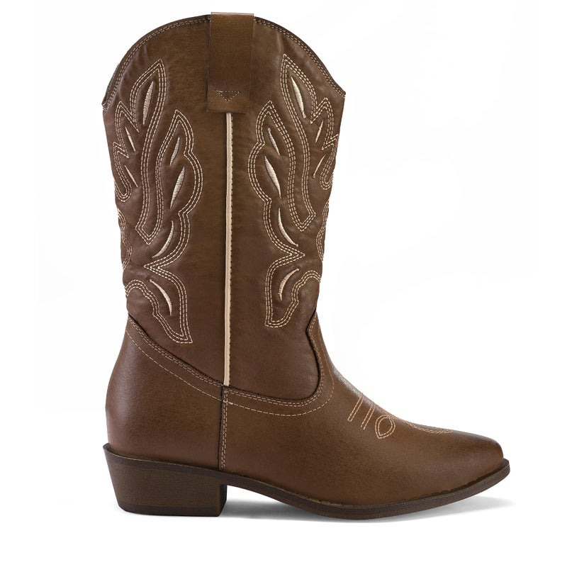 mysoft Women's Western Cowboy Boots Embroidered Mid-Calf Pointed Toe Cowgirl Boot - Image 3