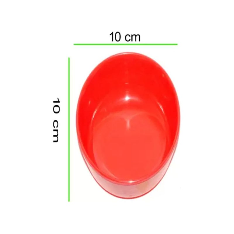HPARY 6pcs Set Plastic Round Soup Bowl and Spoons - 4.25 inch | Set of 6 Bowls 500ml (Red Color) - Image 4