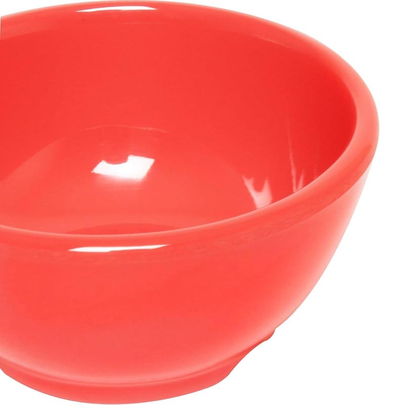 HPARY 6pcs Set Plastic Round Soup Bowl and Spoons - 4.25 inch | Set of 6 Bowls 500ml (Red Color) - Image 2