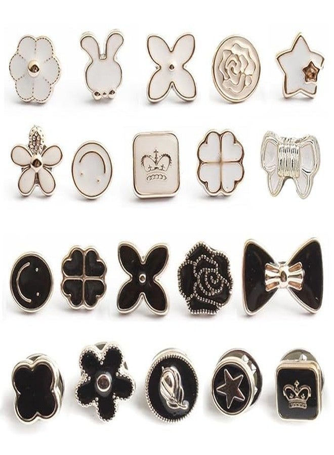 LionDeck Women Shirt Brooch Pearl Button Pins Set | No-Sew Instant Button Pins for Shirts, Jeans & Dresses | Decorative Safety Pin Fasteners | 20 Pieces - Image 1
