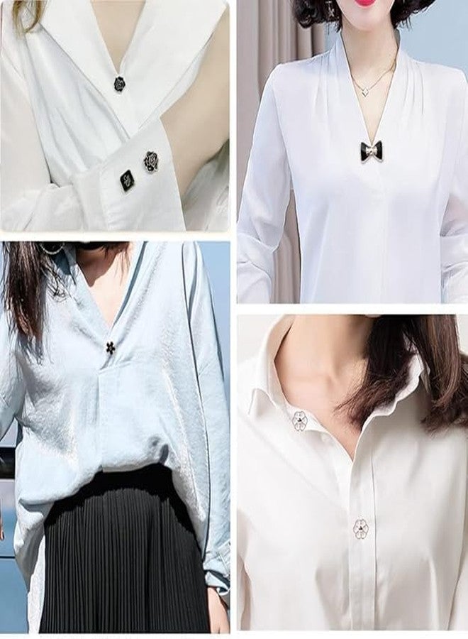 LionDeck Women Shirt Brooch Pearl Button Pins Set | No-Sew Instant Button Pins for Shirts, Jeans & Dresses | Decorative Safety Pin Fasteners | 20 Pieces - Image 5
