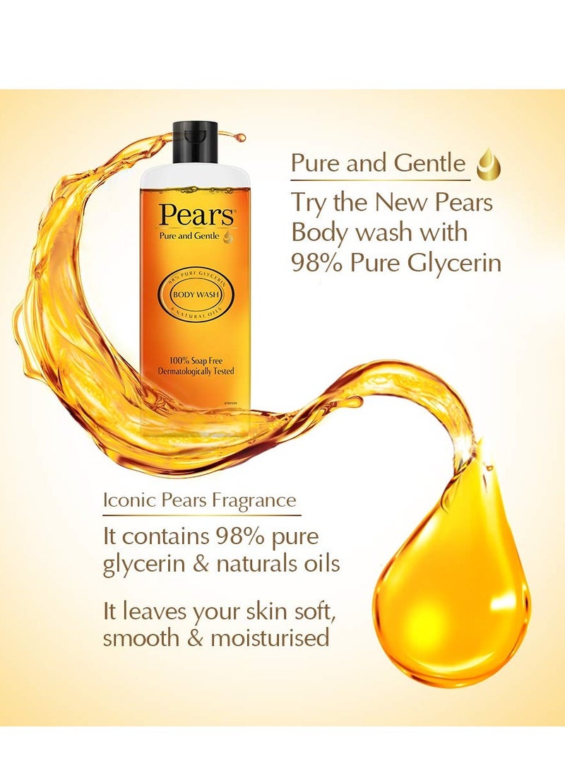 Pears Pure and Gentle Body Wash 250ml 98% Pure Glycerin Liquid Shower Gel crafted with Natural Oils for Glowing Skin Paraben Free 100% Soap Free