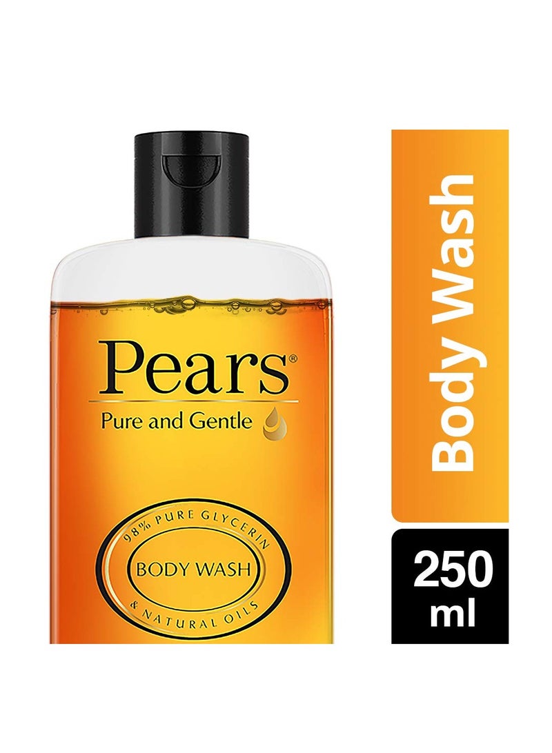 Pears Pure and Gentle Body Wash 250ml 98% Pure Glycerin Liquid Shower Gel crafted with Natural Oils for Glowing Skin Paraben Free 100% Soap Free
