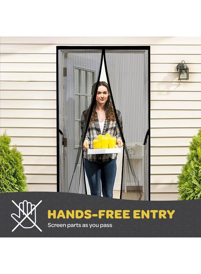 SEWANTA Magnetic Screen Door, Hands-Free Kid/Pet-Friendly Walk Through - Self Magnetic Closure Screen Door Mesh, Stay-Open Option with Buckles - Keeps Bugs Out Lets Breeze in, Fits Door Size (39.4" x 82.7") - Image 4