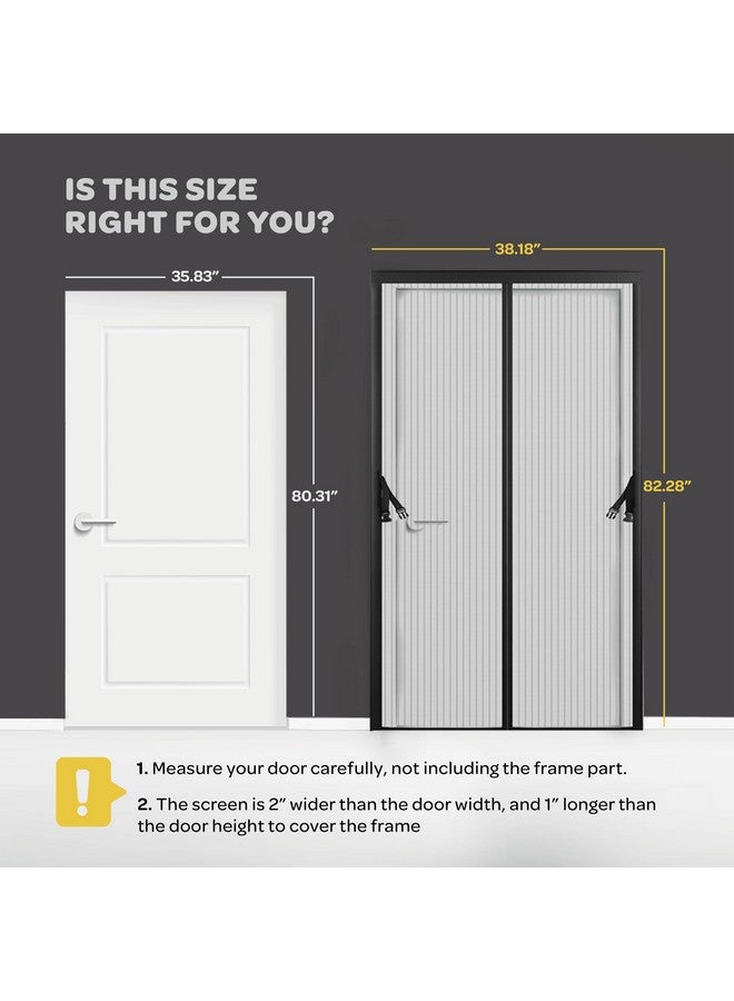 SEWANTA Magnetic Screen Door, Hands-Free Kid/Pet-Friendly Walk Through - Self Magnetic Closure Screen Door Mesh, Stay-Open Option with Buckles - Keeps Bugs Out Lets Breeze in, Fits Door Size (39.4" x 82.7") - Image 2