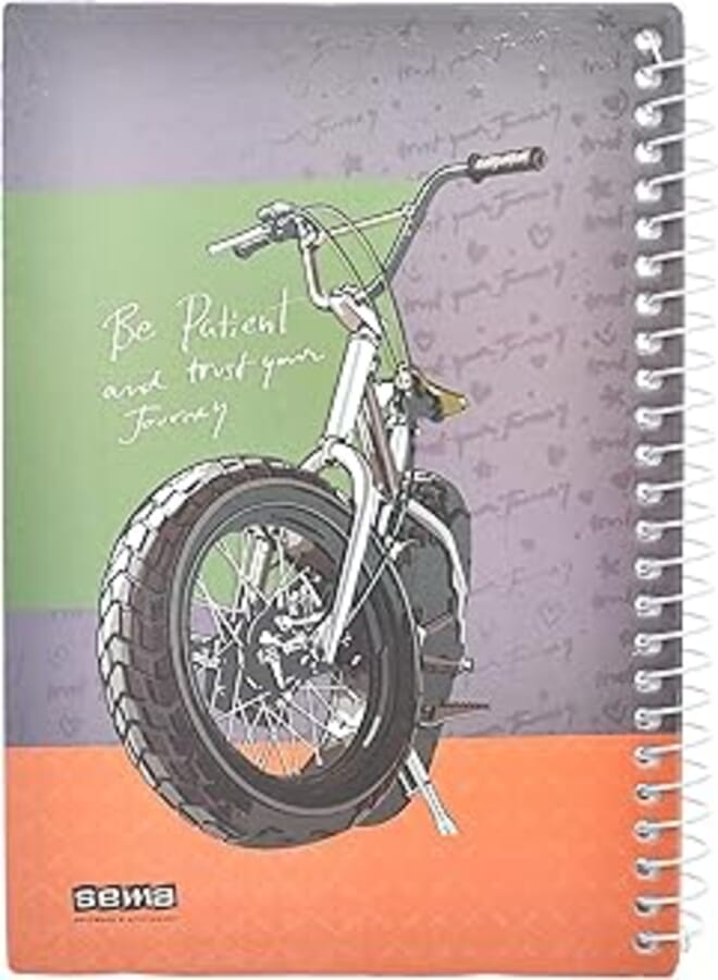 Sema High Quality Spiral Lined NoteBook With Hard Cover 16 * 23cm, 80 Sheets For Office And Students - Multi Color