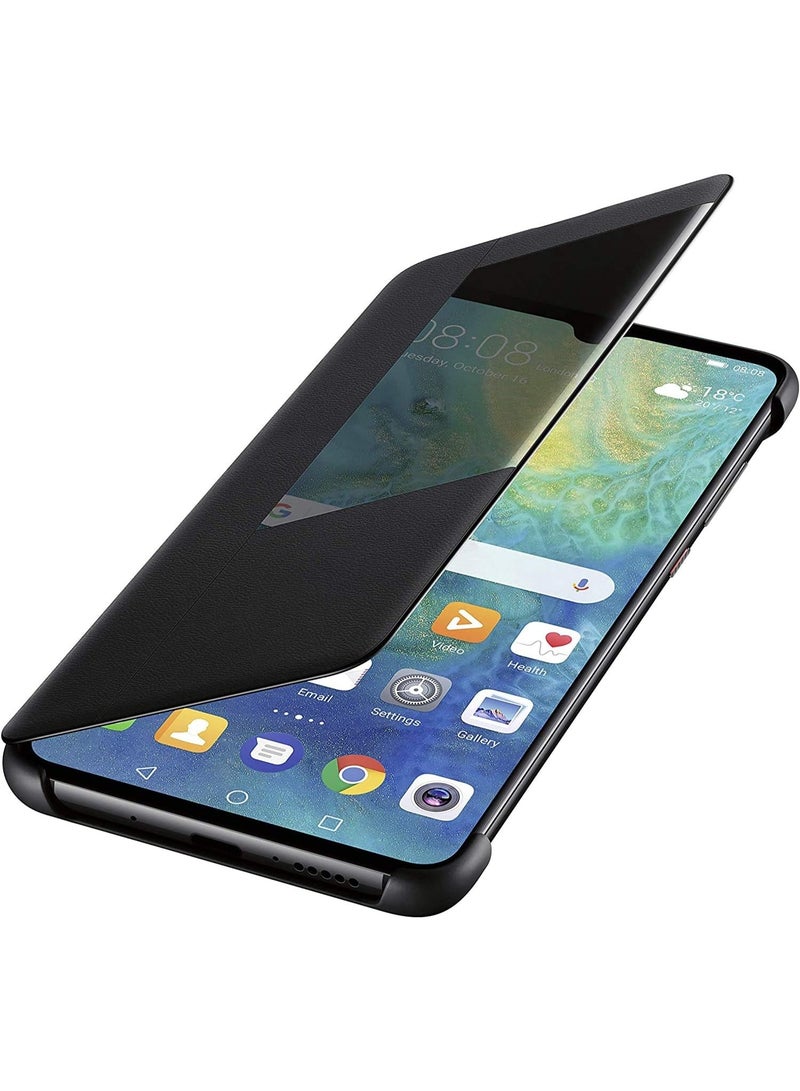 erorex Smart View Flip Case for Huawei Mate 20 X 4G 5G Slim PU Leather Smart Cover with Smart View Window and Auto Screen Sleep Wake for Huawei Mate 20 X Black - Image 5