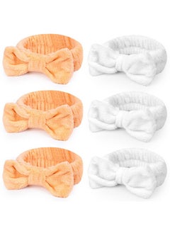 6Pcs Makeup Headbands For Women Spa Headband Bow Tie Hair Band Fluffy Head Wraps For Washing Face Skincare Shower Sports Yoga