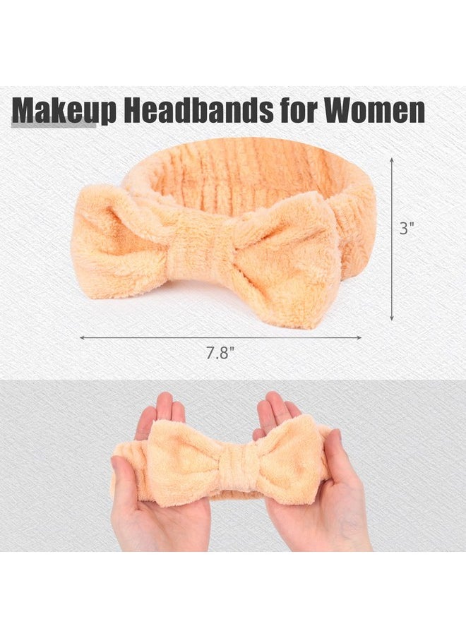 Shindel - 6Pcs Makeup Headbands For Women Spa Headband Bow Tie Hair Band Fluffy Head Wraps For Washing Face Skincare Shower Sports Yoga - Image 1