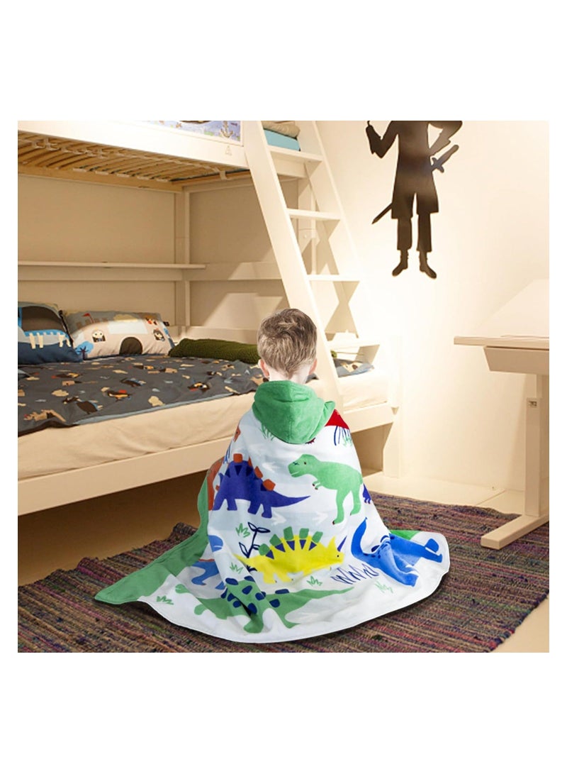 إسكدنيا Kids Bath Towel Hooded, Cotton Kids Beach Towel, Toddler Towels With Hood Snaps, Soft Terry Poncho Towel As Pool Swim Cover Ups For Girls Boys, 30X50 - Image 3