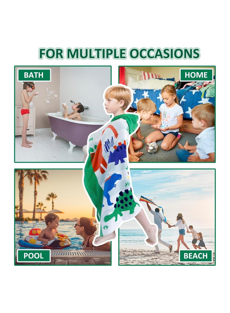 إسكدنيا Kids Bath Towel Hooded, Cotton Kids Beach Towel, Toddler Towels With Hood Snaps, Soft Terry Poncho Towel As Pool Swim Cover Ups For Girls Boys, 30X50 - Image 2