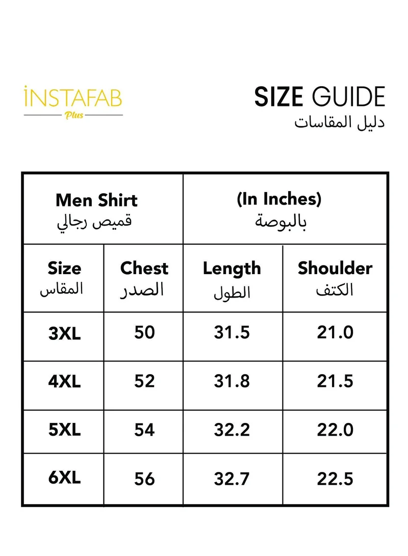 Instafab Plus Instafab Plus Men's Midnight Black Ripple-Edge Shirt For Casual Wear | Spread Collar | Long Cuffed Sleeves | Button Closure | Plus Size Shirt Crafted With Comfort Fit For Everyday Wear