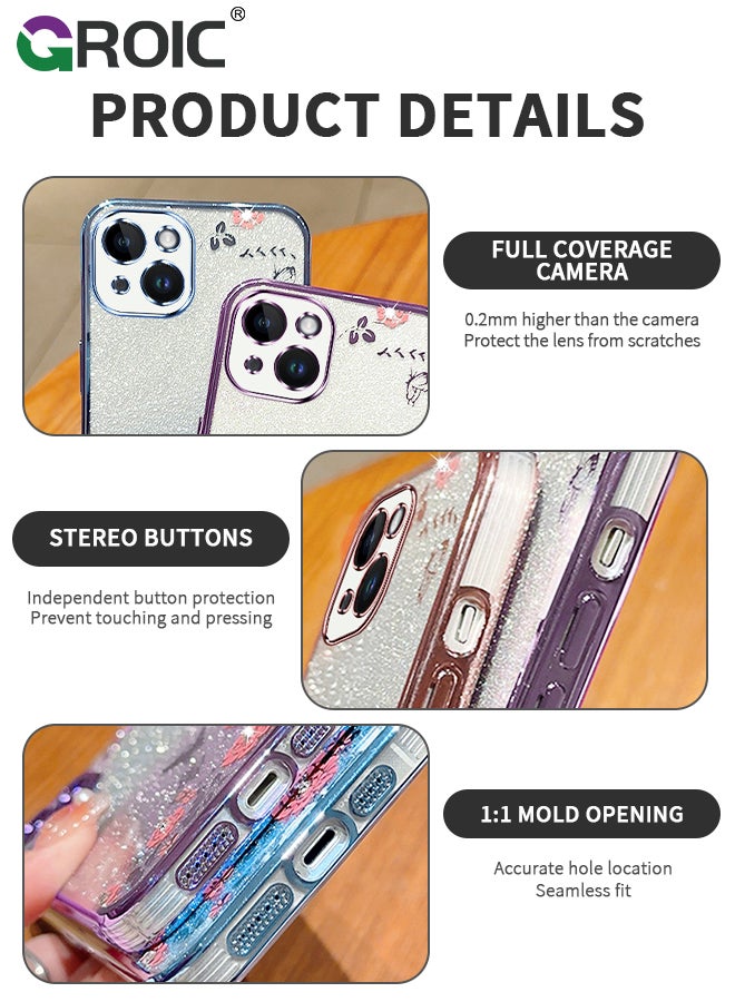 GROIC جراب لهاتف iPhone 15، جراب واقٍ رفيع رفيع لامع ناعم من مادة TPU مقاوم للصدمات، غطاء واقٍ مقاوم للصدمات غير قابل للانزلاق بلون متدرج لامع لهاتف iPhone 15 مقاس 6.1 بوصة - Image 3
