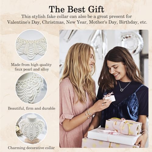 isiyu Christmas Gifts For Friends Women Pearl Choker Necklaces for Women Faux Pearl Necklaces Summer Layered Pearl Necklace Fashion Jewelry Gifts for Mom Jewelry for Mom - Image 3