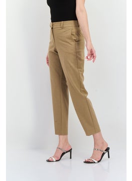 SELECTED FEMME Women Regular Fit Solid Straight Leg Pants, Tan  - Image 2