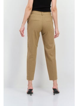SELECTED FEMME Women Regular Fit Solid Straight Leg Pants, Tan  - Image 3