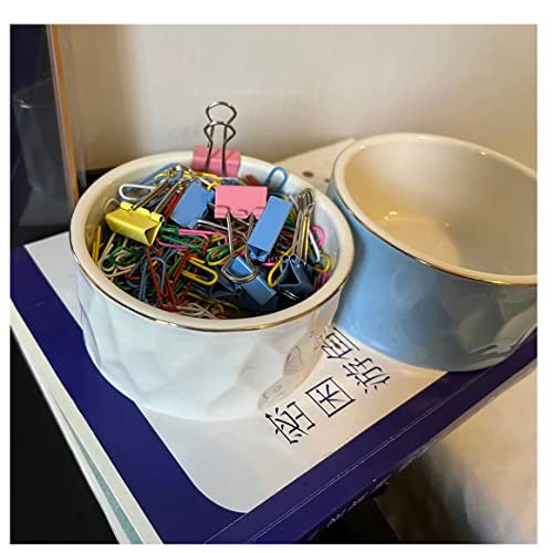 Aewill Ceramic Paper Clip Holder Ceramic Paper Clip Dispenser Organizer for Office Desk Binder Clip Holder (White) - Image 5