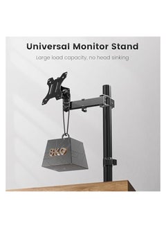 erorex Single Monitor Arm -Single Monitor Stand With Extention Arm,Ergonomic Vesa Arm Mount Arm For 13-32" Gaming Screen Up To 8Kgs,Vesa Mount Stand 75Mm/100Mm,C-Clamp & Grommet 2-Way Assembling  - Image 3