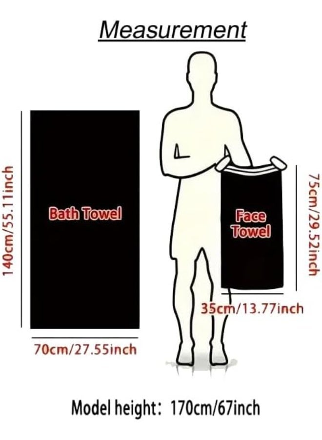 م اكس م طقم مناشف حمام فائقة النعومة، 100% قطن، مناشف حمام ويد، مخططة، عالمية (خضراء) - Image 4