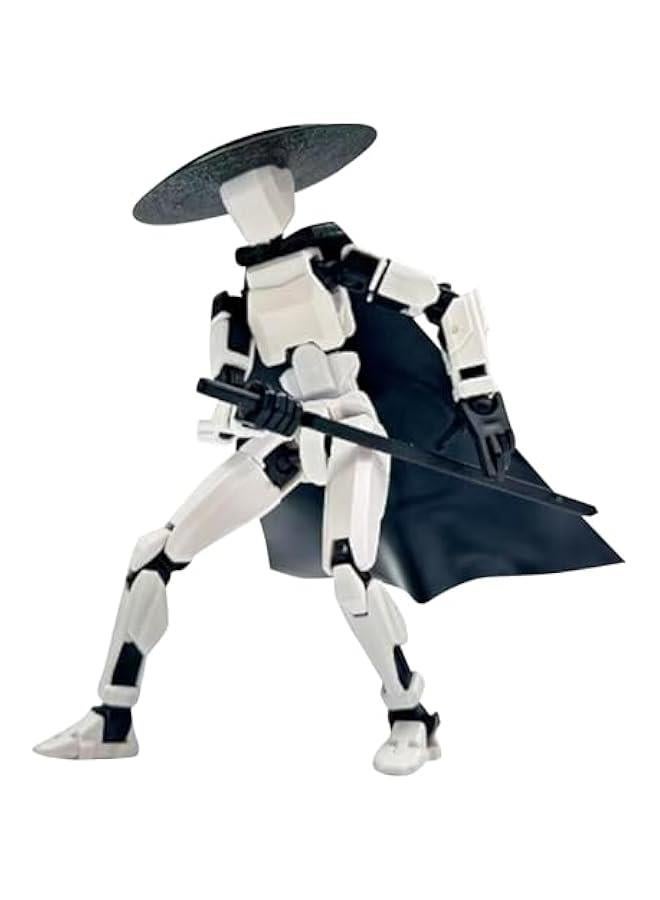 Chivalrous Person T13 Action Figure 2024 New, 3D Prined Cavalier 13 Action Figure,with Hat Cape and Stand, PVC Model Full Body Mobile Robot Desktop Decoration Knight Action Figure  - Image 2