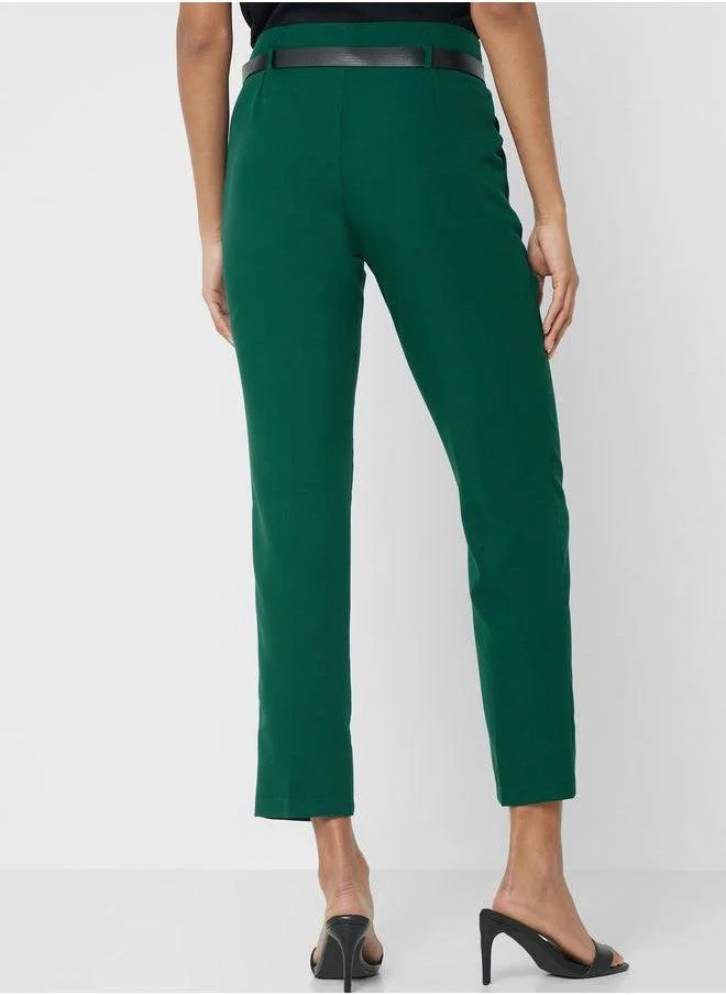 Refka by modanisa Belted High Waist Pants