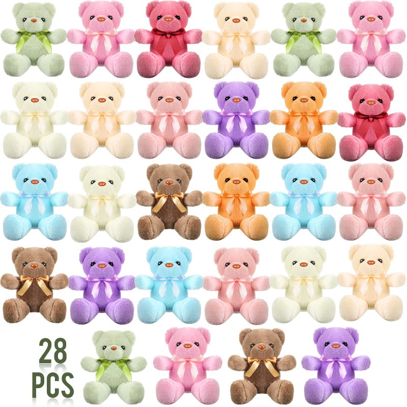 Jerify 28 Pieces Easter Bears Stuffed Animals Plush Gift for Women 12 Inch Plush Cute Soft Bears with Ribbon Bow in 10 Colors Wedding School Exchange Gift Baby Shower - Image 3