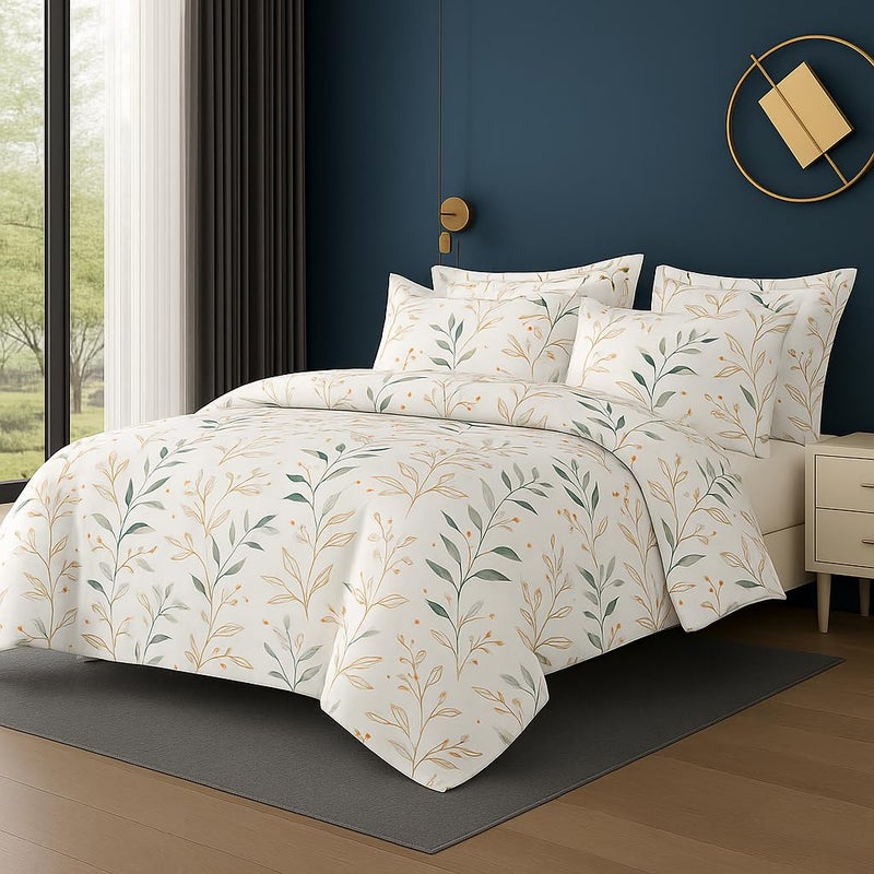 Amali  4 Pieces Bedsheet Set Single Size (120 x 200+35cm) Including 1 Duvet Cover 1 Fitted Sheet 1 Oxford & 1 Standard Pillowcases Durable & Long Lasting Quality - Image 1