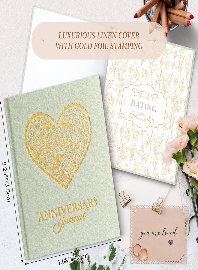Lanpn Wedding Anniversary Journal Notebook - Linen First Year to 70th Anniversary Scrapbook Memory Book for Couples - Newlywed Marriage Journal Wedding Anniversary Book Gifts (Grey, 190 Pages) - Image 2