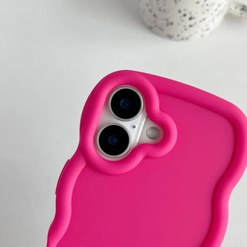 KC Back Cover for Redmi Note 14 5G - 3D Big Wave Shape Shockproof Bumper Soft Silicone Case with Camera Protection (Pink) - Image 3