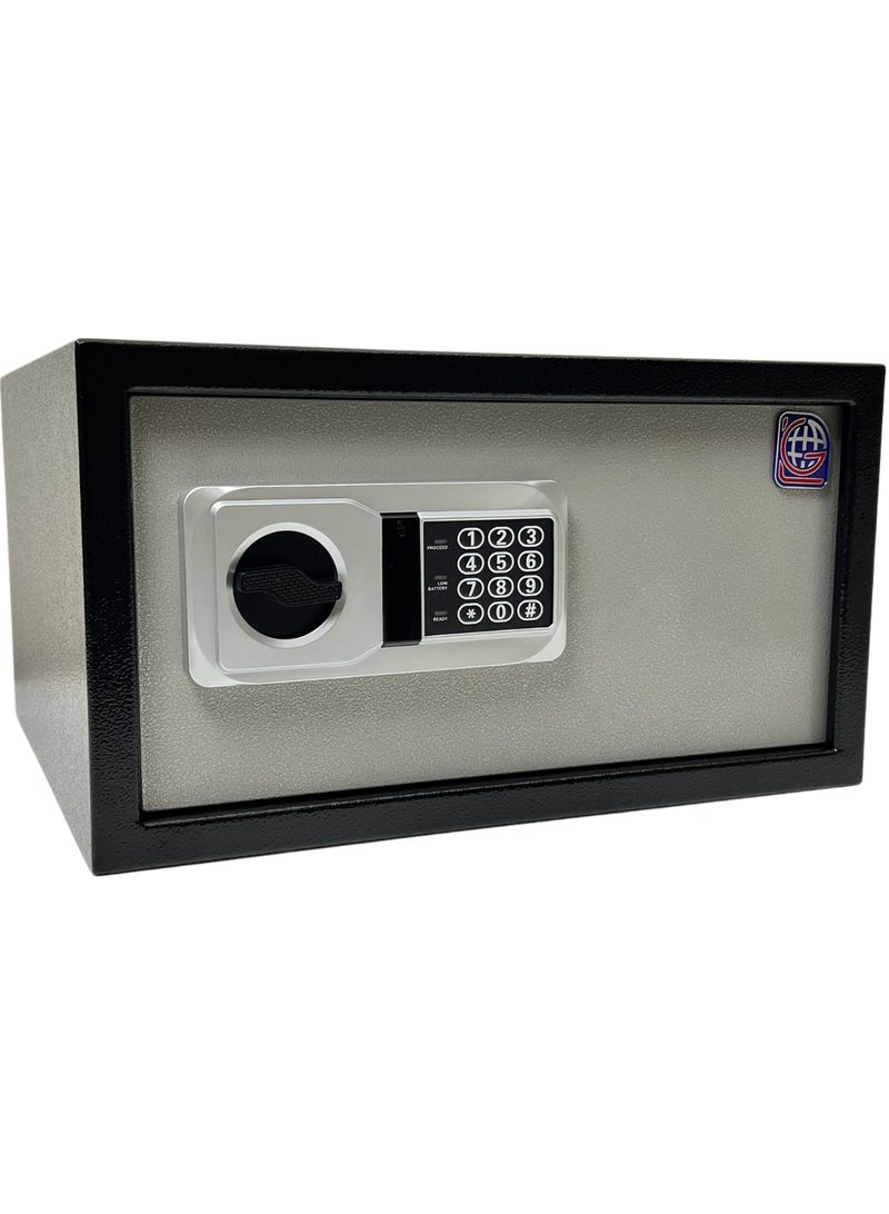 LOTFY GROUP LG Safebox Code- 23NEK- 23*42*37CM- Gray Colour- Home Office Safe Box- Electronic Lock- Key Lock - Image 1