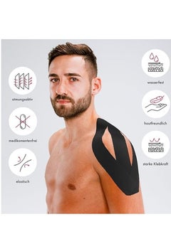 Kintex Kintex Kinesiology Tape Classic 5 cm x 5 m Physio Tape Elastic Waterproof (BUNDLE OF 3) - 2 pieces black tape + 1 piece green sensitive tape  - Image 3