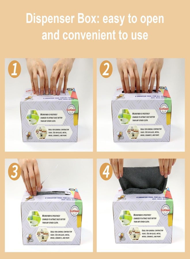 kickleen Microfiber Cleaning Cloth, Lint-Free Shop Towels Reusable, Bulk Rags in a Box for Home, Kitchen and Car, 8 Inch x 8 Inch,40 Pack with Box (Grey) - Image 4