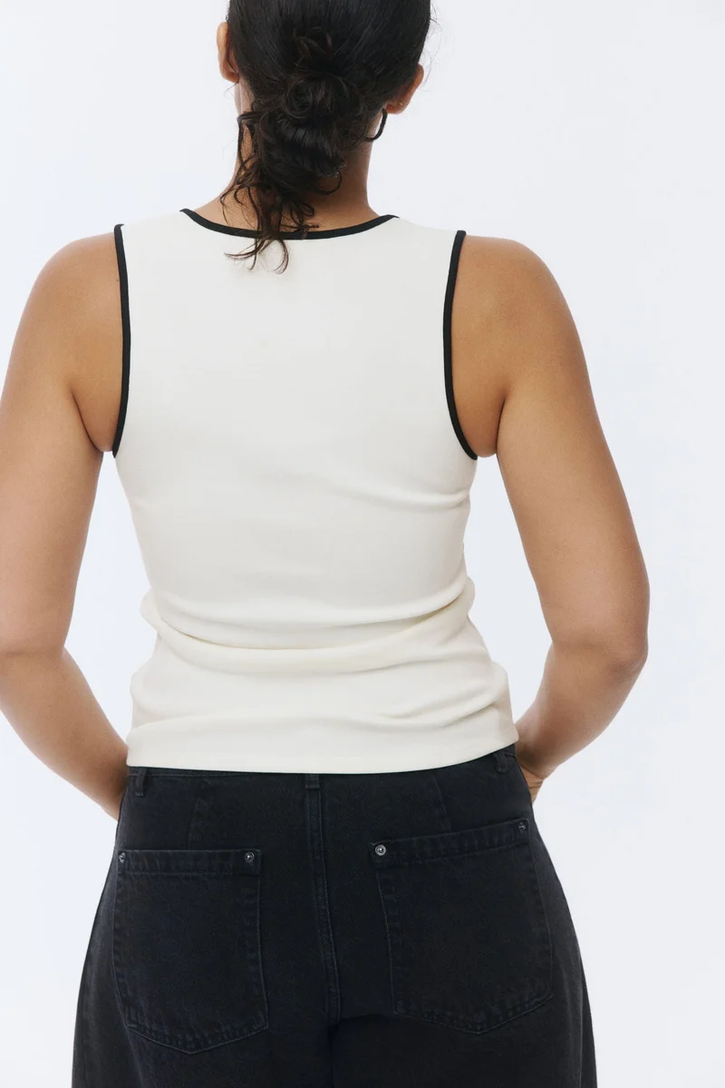 H&M Ribbed cotton vest top
