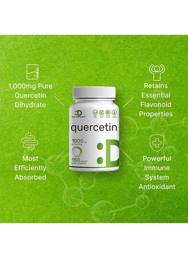 DEAL SUPPLEMENT - Quercetin 1000Mg Per Serving ; 150 Capsules High Bioavailable Flavonoids Third Party Tested Supports Healthy Immune System Nongmo No Gluten - Image 1