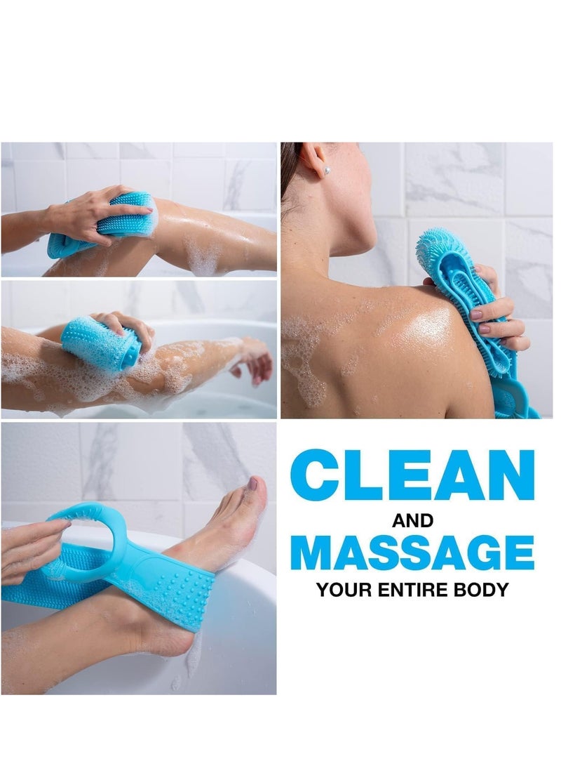 ELTRAZONE Silicone Back Scrubber for Shower, 2024 Silicone Updated Bath Body Brush for Men & Women, 76cm Back Washer for Shower Handle Body Washer Easy to Clean Washer Exfoliating More Hygienic - Image 5