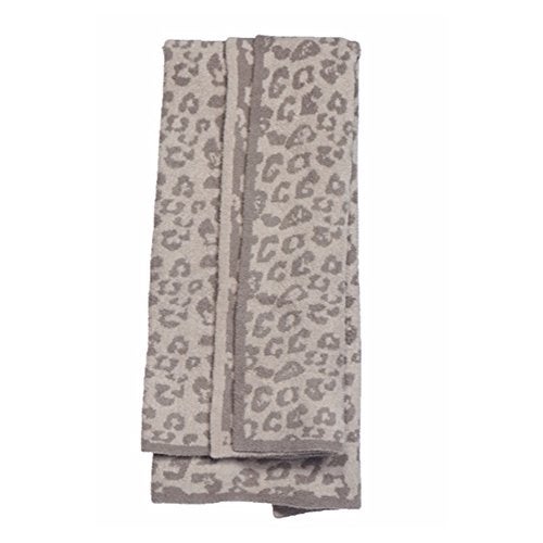 Barefoot Dreams CozyChic Barefoot in The Wild Gray One Size,Leopard/Linen/Warm Gray,CozyChic BITW Adult Throw Leopard - Image 2