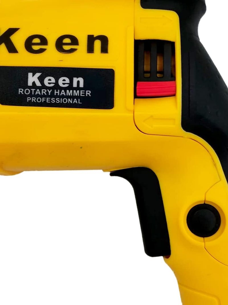 Heavy Duty Rotary Hammer Drill With 9 Pcs Accessories For Wall, Steel, Aluminum Works, 950W / 220-240V / 50-60Hz / 1600Rpm - Min / 28 Mm 950 Watt Model-Os-101 Yellow - Image 5