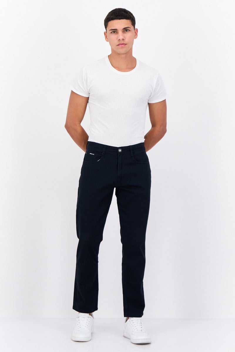 Henleys Men Regular Fit Solid Stretchable Denim Jeans, Dark Navy - Image 4