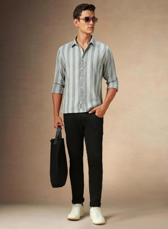 دينيس لينغو قميص كاجوال مخطط بأزرار من ستايلي - Image 5