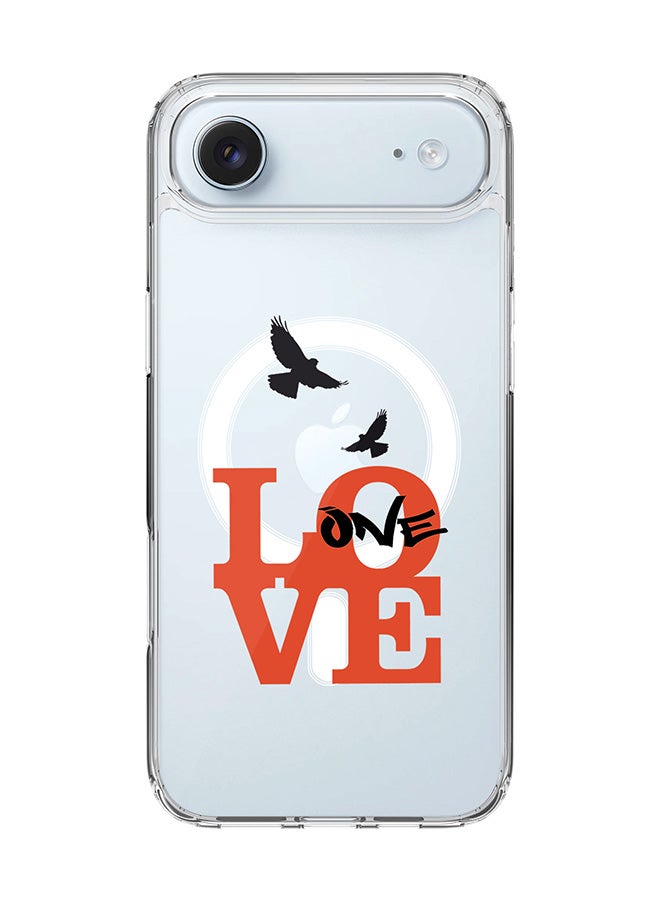 Stylizedd Classic Clear MagSafe Case for iPhone 17 Air , Hybrid Soft Case Flexible Edges Anti Drop TPU PC Gel Thin Transparent Cover [ Designed for iPhone 17 Air ] - One Love - Image 1