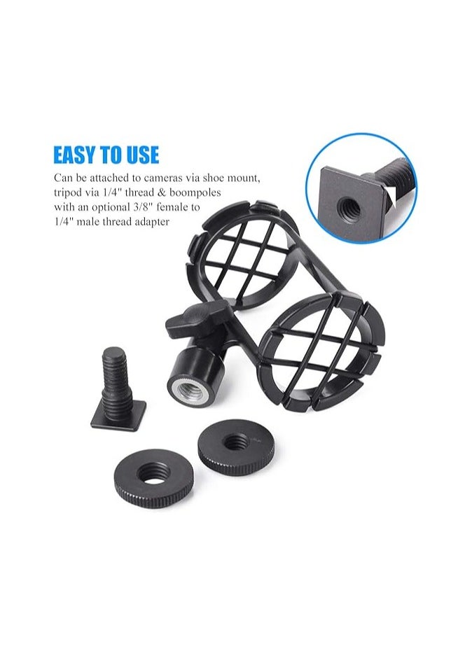 BOYA BY-C04 Camera Microphone Shock Mount with Camera Cold Shoe Compatible with AKG D230 Senheisser ME66 Rode NTG-2 NTG-1 Audio-Technica AT-875R  Microphone
