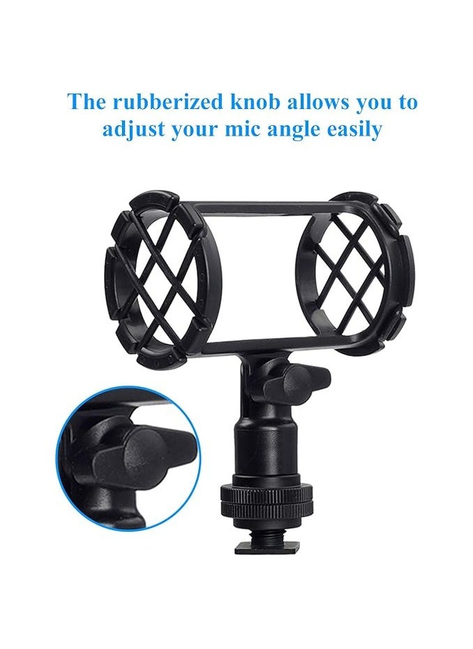 BOYA BY-C04 Camera Microphone Shock Mount with Camera Cold Shoe Compatible with AKG D230 Senheisser ME66 Rode NTG-2 NTG-1 Audio-Technica AT-875R  Microphone