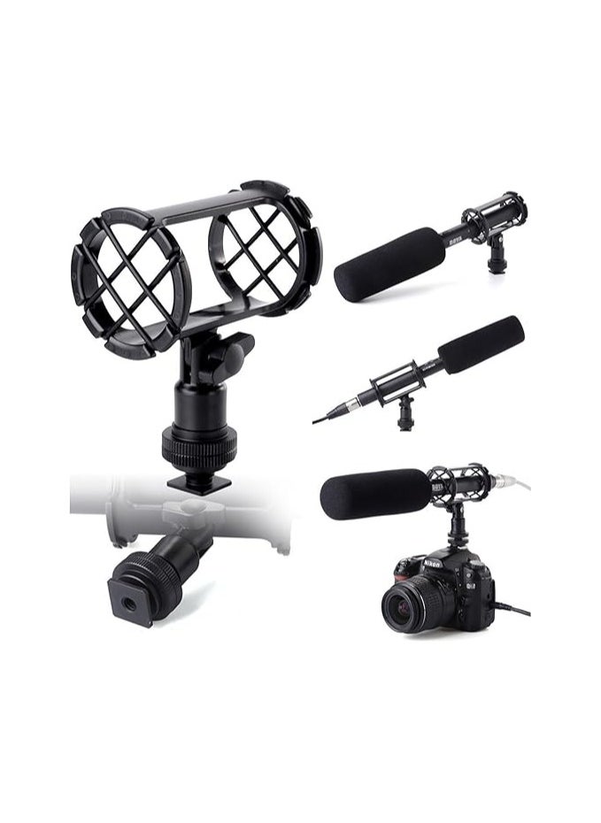 BOYA BY-C04 Camera Microphone Shock Mount with Camera Cold Shoe Compatible with AKG D230 Senheisser ME66 Rode NTG-2 NTG-1 Audio-Technica AT-875R  Microphone