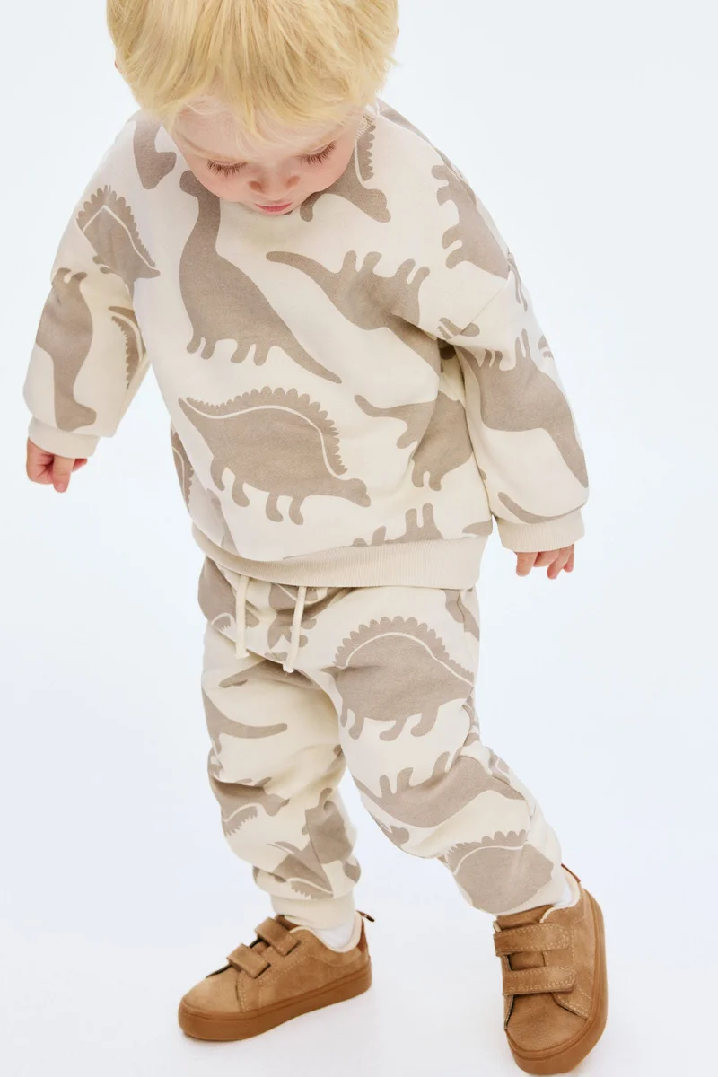 H&M 2-piece printed brushed-inside sweatshirt set